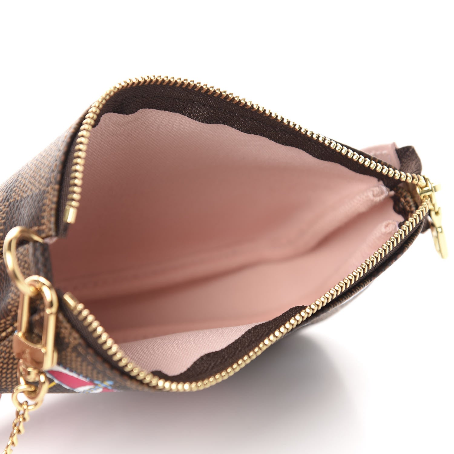 Louis Vuitton Damier Ebene 2020 Christmas Animation Big Wheel Mini Pochette Accessories Rose Ballerine 5 of 8