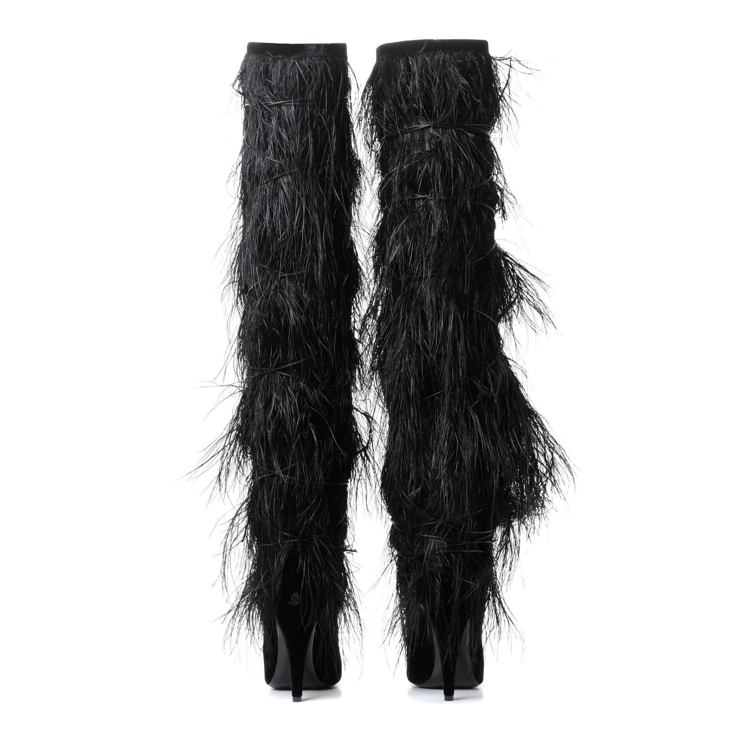 Velluto Master Ostrich Yeti 110 Over The Knee Boots 38.5 Black