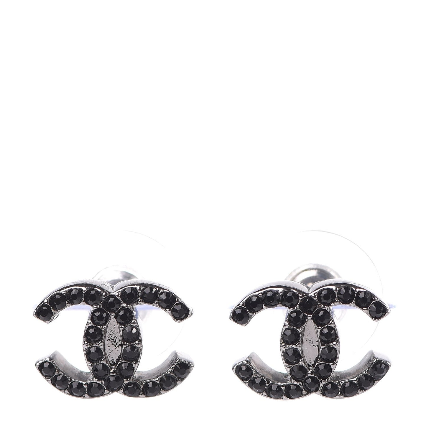 Crystal CC Earrings Black