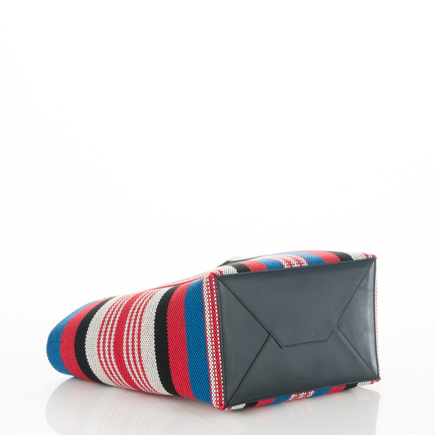 Celine Textile Striped Small Horizontal Cabas Phantom Navy Blue 4 of 7