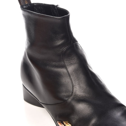 Louis Vuitton Calfskin Studded Gold Rush Flat Ankle Boots 39 Black 11 of 14