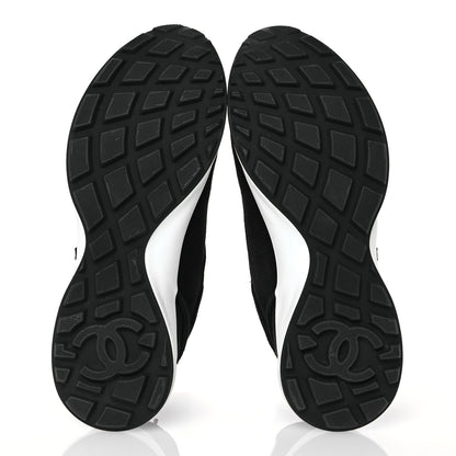 Chanel Suede Goatskin CC Sneakers 37 Black 6 of 13
