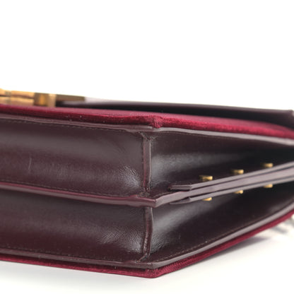 Saint Laurent Velvet Monogram Cassandra Clasp Bag Burgundy 9 of 12