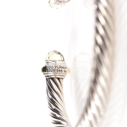 David Yurman Sterling Silver 14K Yellow Gold Prasiolite 7mm Cable Classics Bracelet 5 of 5