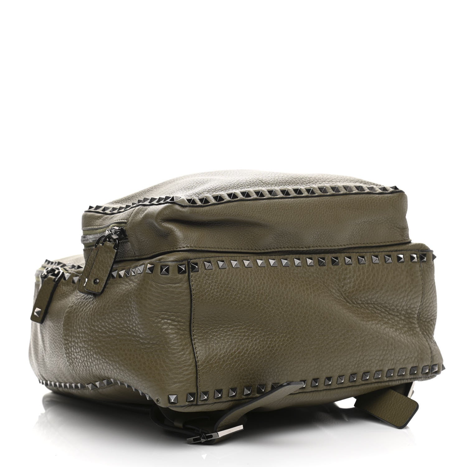 Valentino Garavani Grained Calfskin Medium Rockstud Backpack Army Green 4 of 18