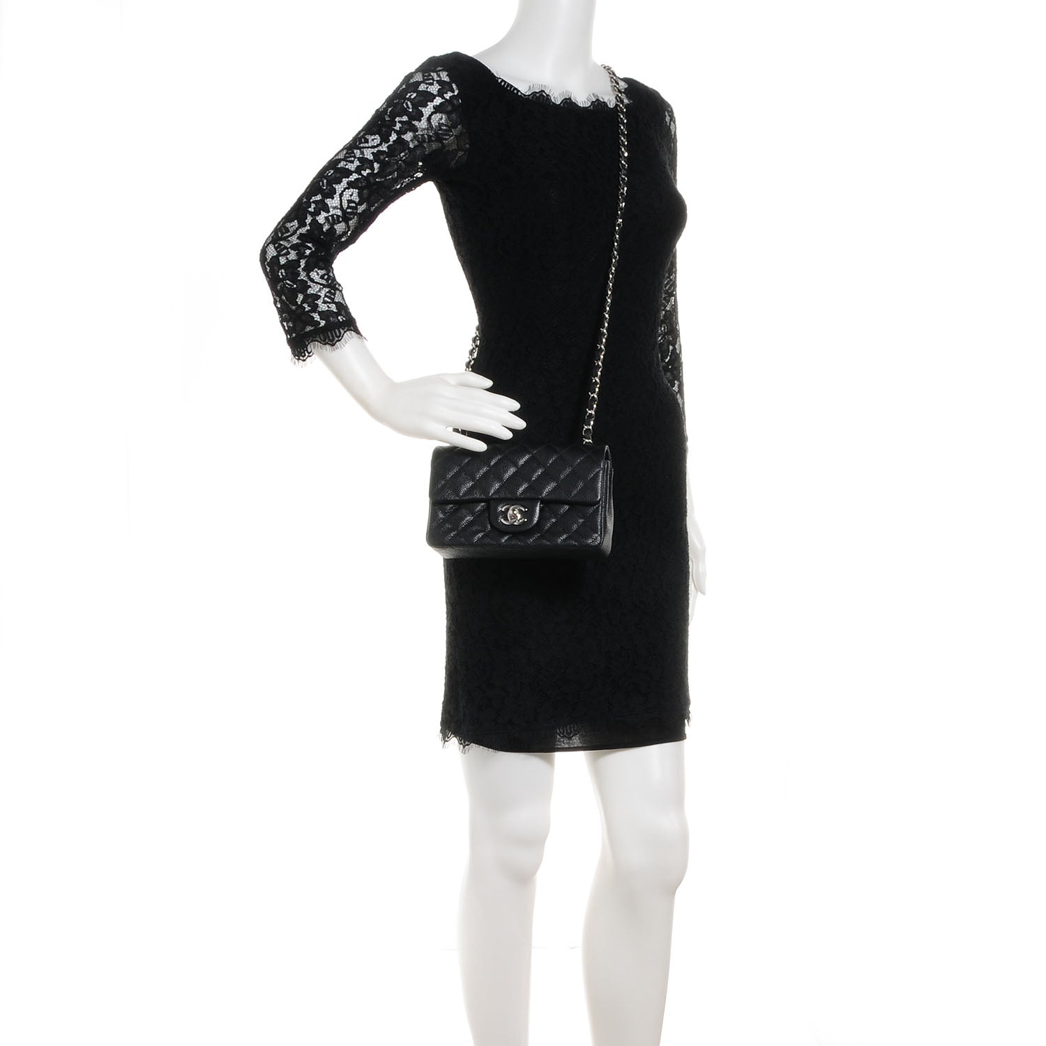 Chanel Caviar Quilted Mini Flap Bag Black 2 of 9