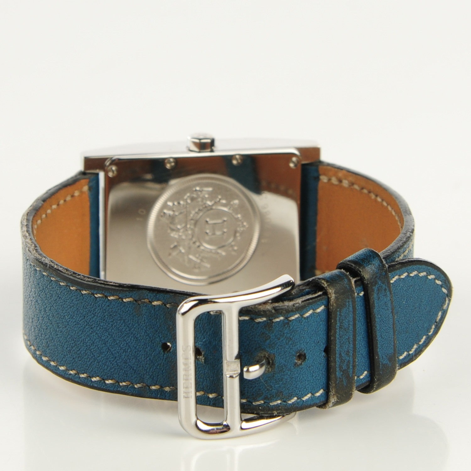 Hermes Stainless Steel Epsom 25mm Tandem Quartz Watch Blue Jean 4 of 12