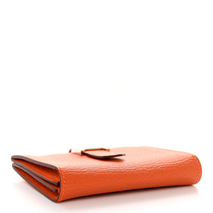 Hermes Chevre Mysore Verso Bearn Card Holder Wallet Orange Feu 4 of 7