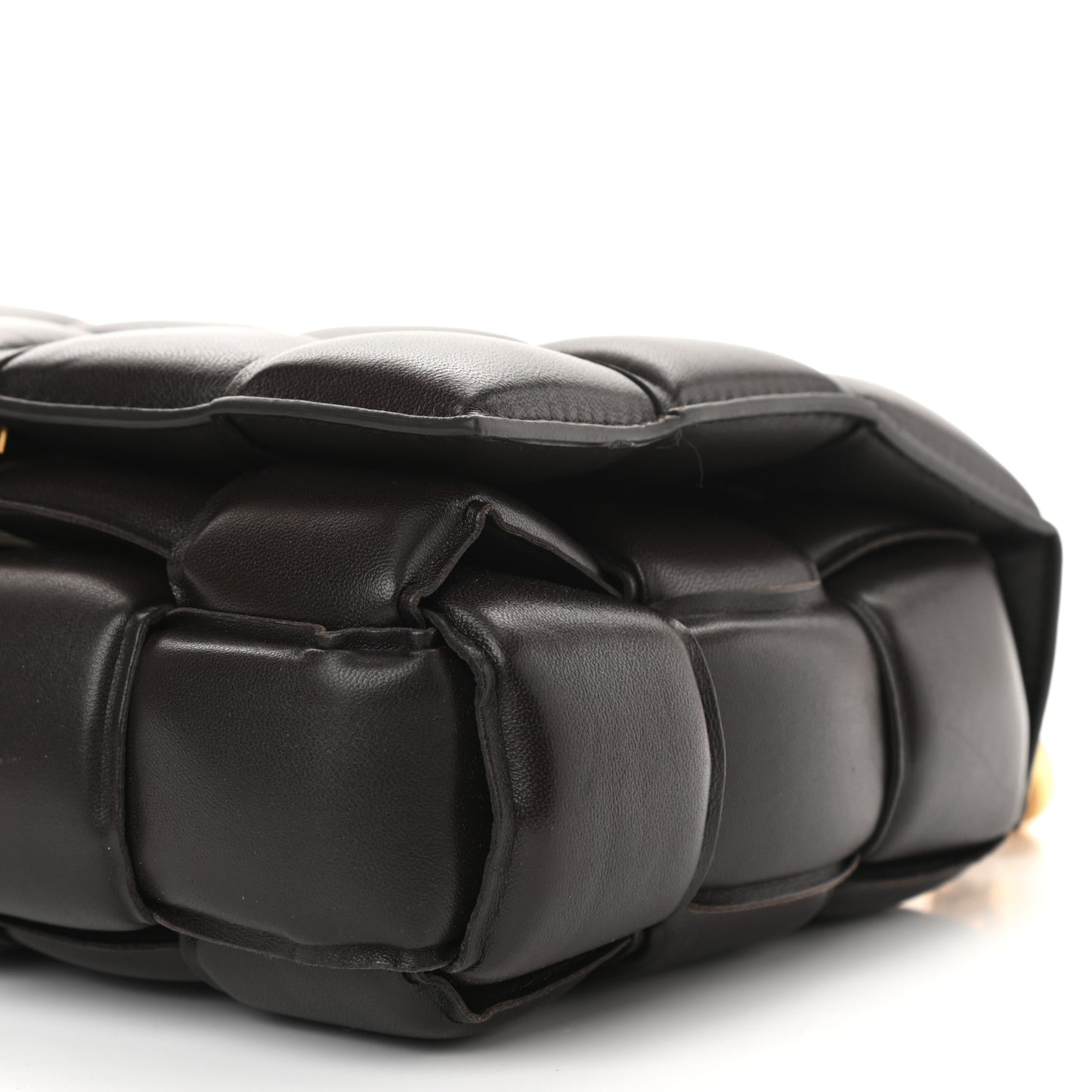 Lambskin Maxi Intreccio Padded Chain Cassette Crossbody Bag Black