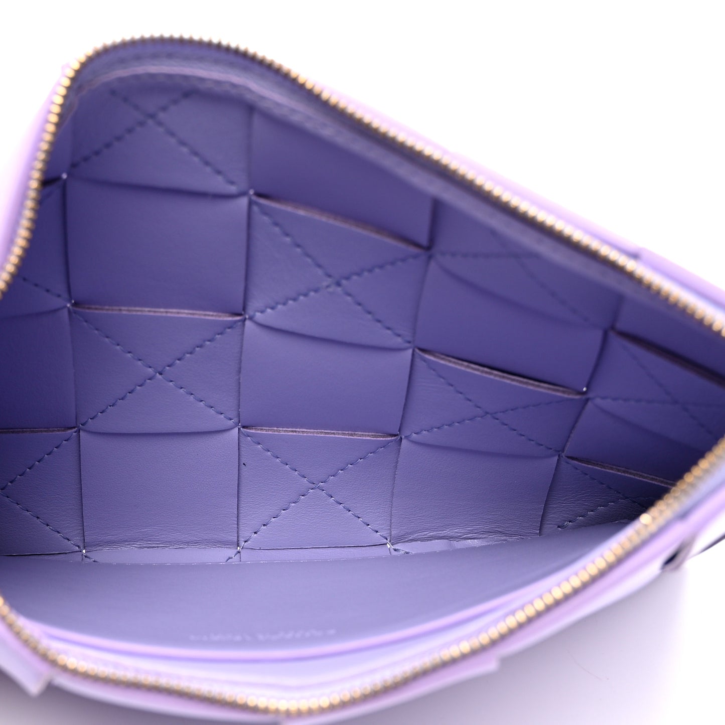 Nappa Maxi Intrecciato Small Cassette Flat Zip Pouch