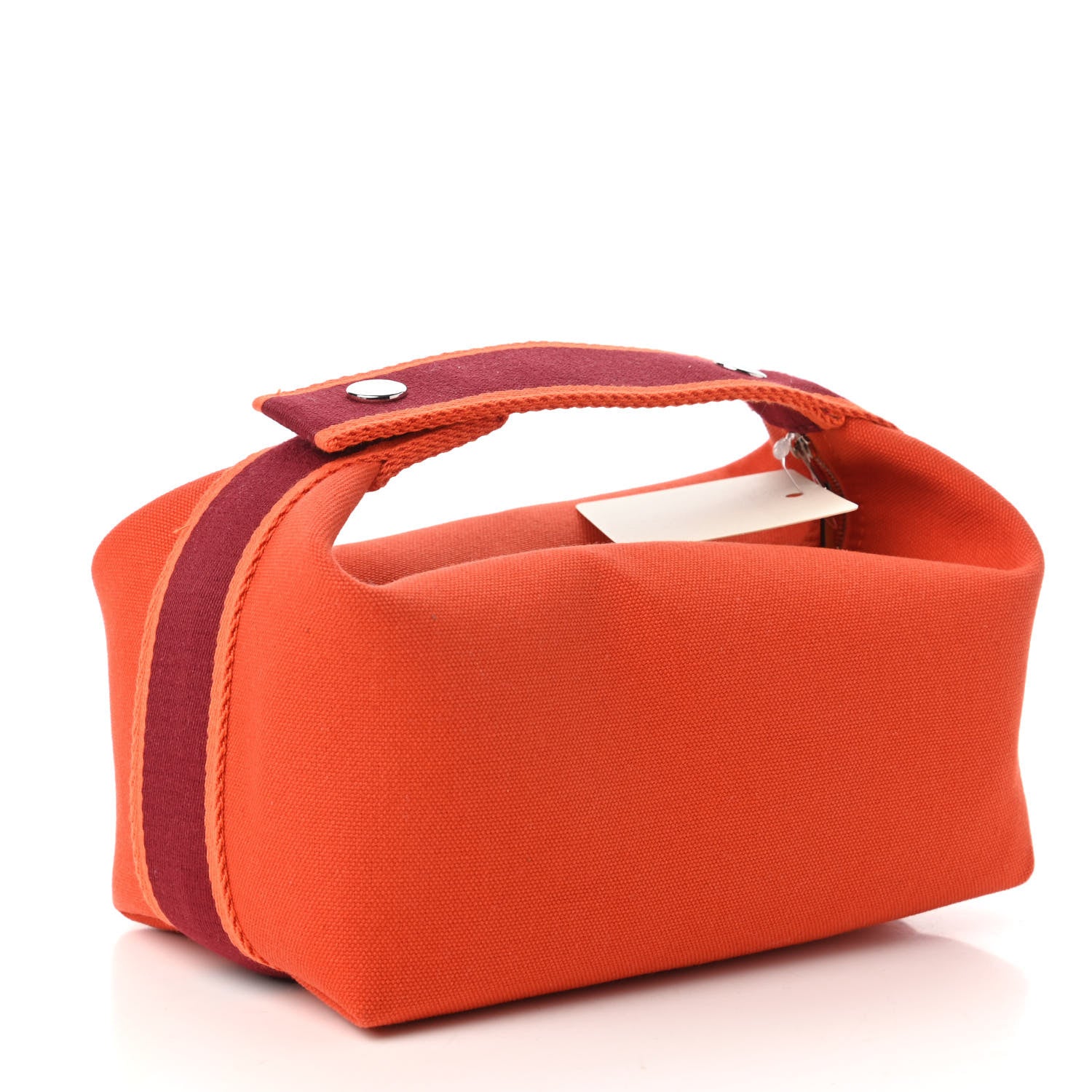 Hermes Canvas Small Bride-A-Brac Pouch Orange Burgundy 3 of 9