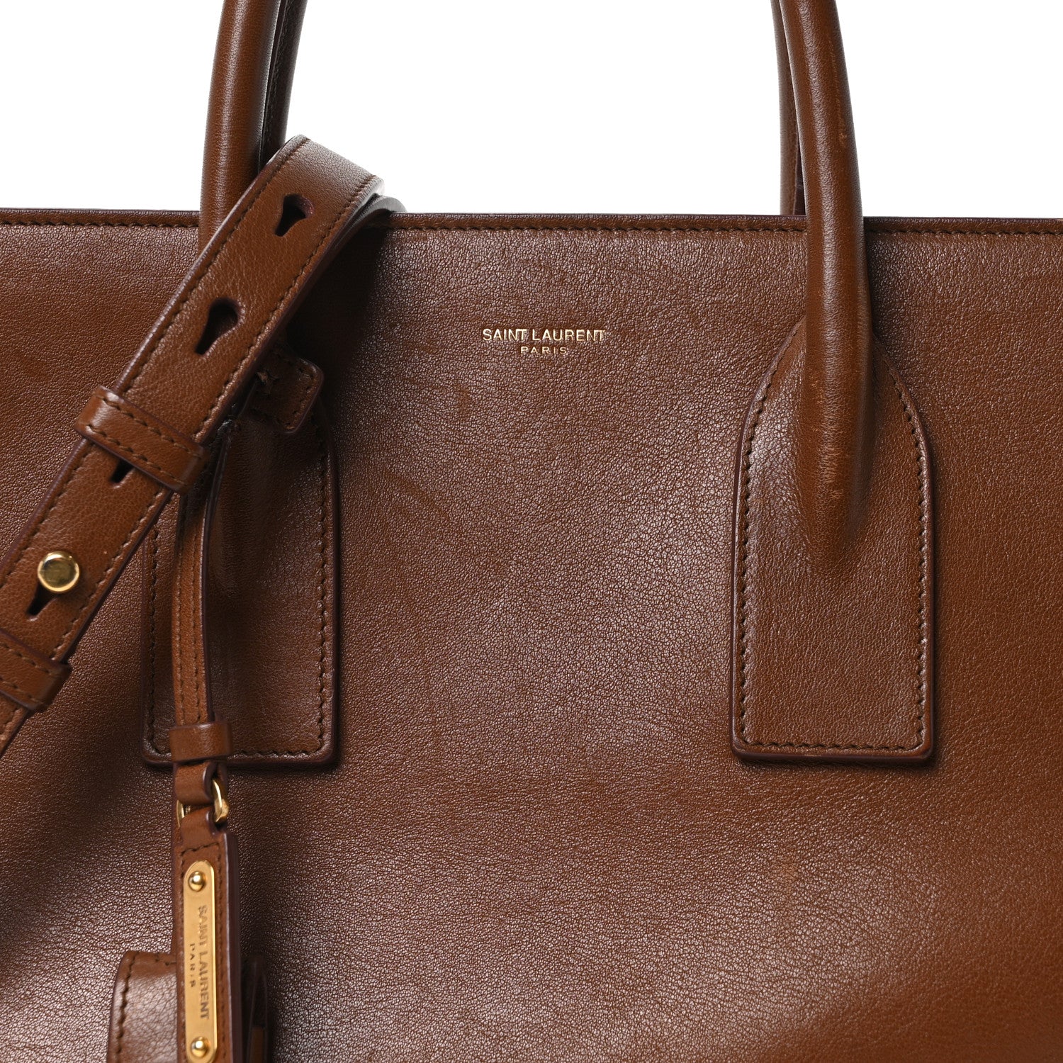 Saint Laurent Smooth Calfskin Medium Supple Sac De Jour Brown 8 of 10