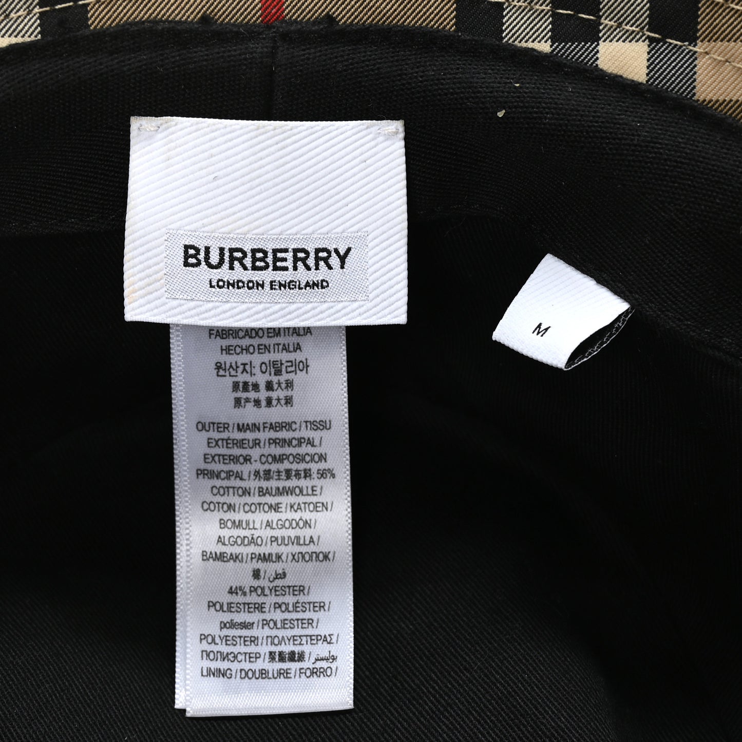 Technical Cotton Vintage Check Bucket Hat M Archive Beige