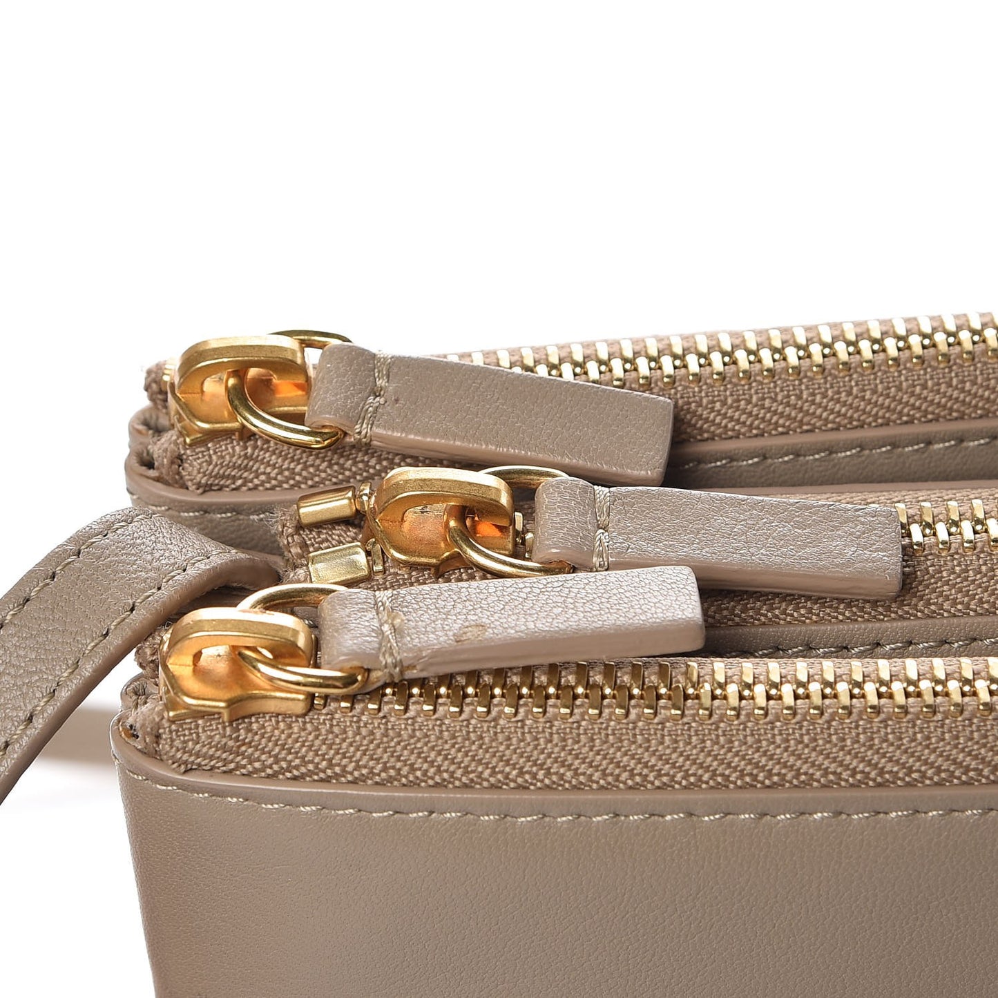 Lambskin Small Trio Crossbody Bag Beige