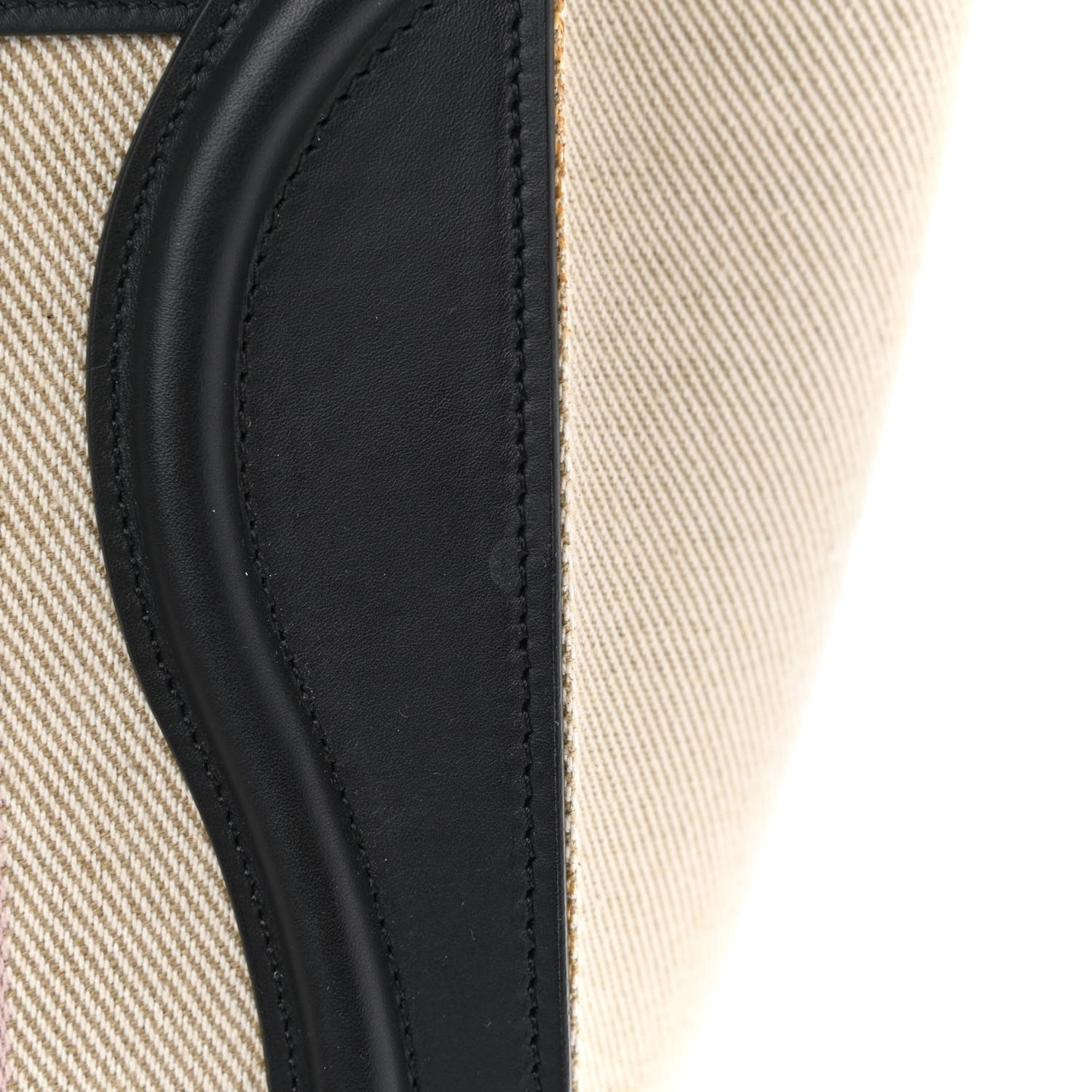 Smooth Calfskin Striped Canvas Micro Luggage