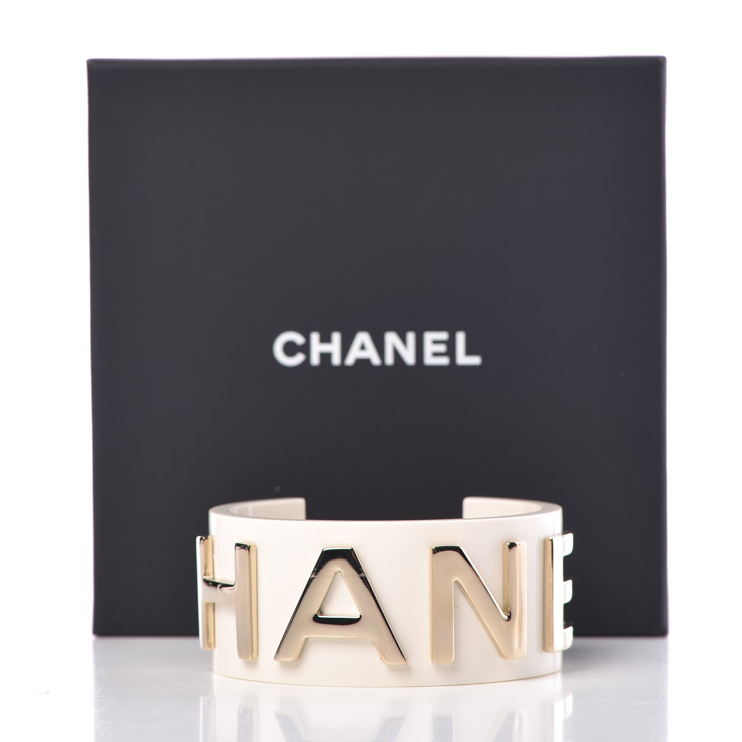 Chanel Resin Metal Cuff White 5 of 5