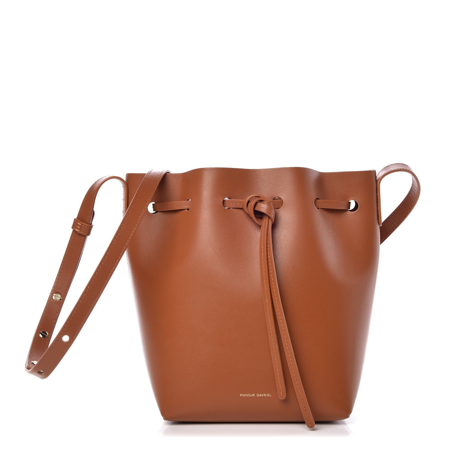 Mansur Gavriel Calfskin Mini Bucket Bag Saddle 1 of 12