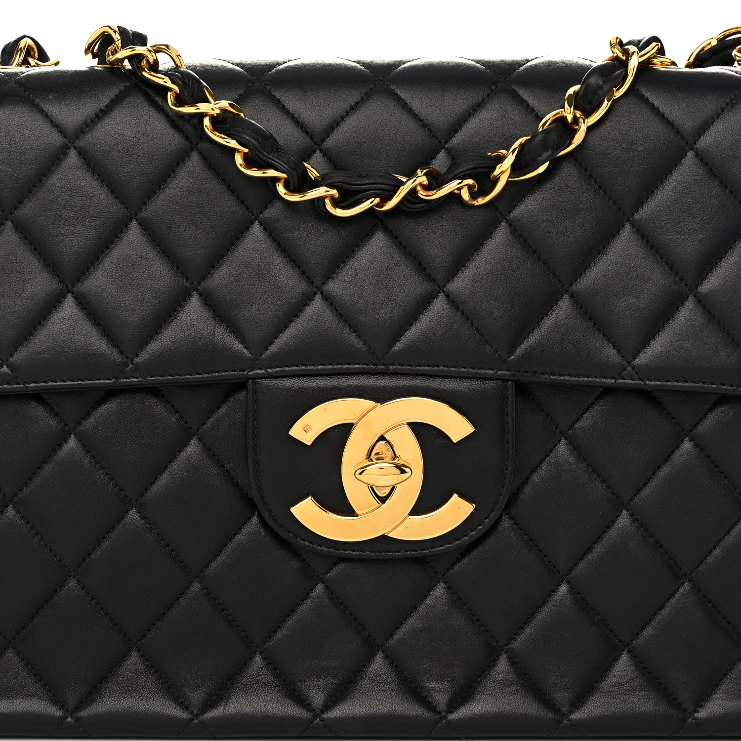 Chanel Lambskin Quilted XL Jumbo Single Flap Black 9 of 12
