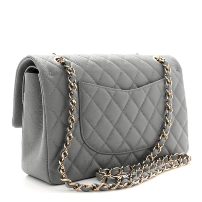 Chanel Caviar Quilted Medium Double Flap Grey 3 of 11