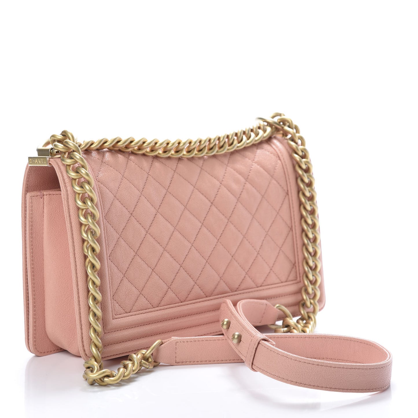 Caviar Quilted Medium Boy Flap Pink