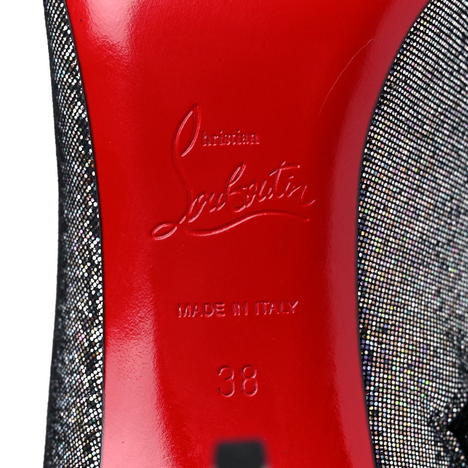 Christian Louboutin Glitter So Kate Booty 85 Disco Queen Ankle Boots 38 Silver Multicolor 6 of 9