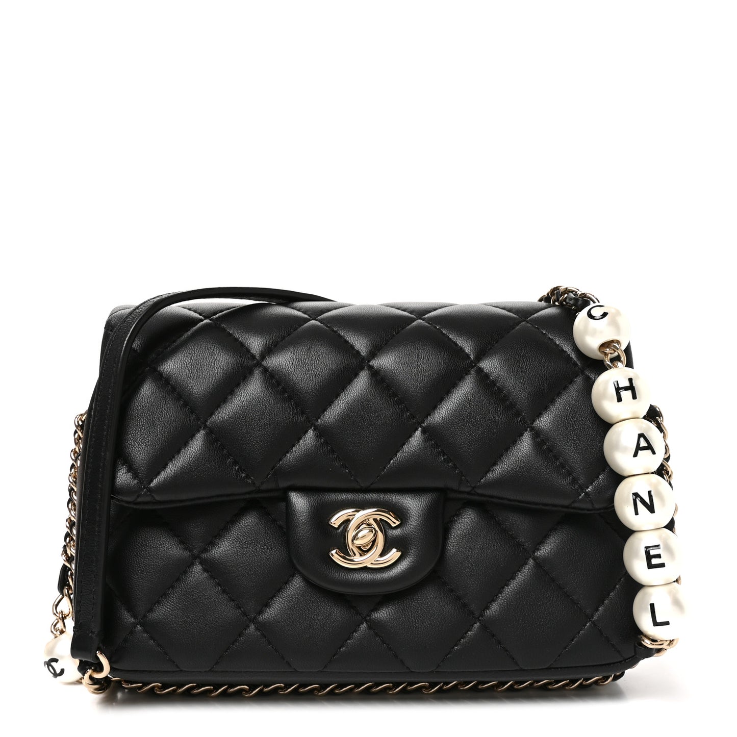 Lambskin Quilted Small My Precious Flap Black