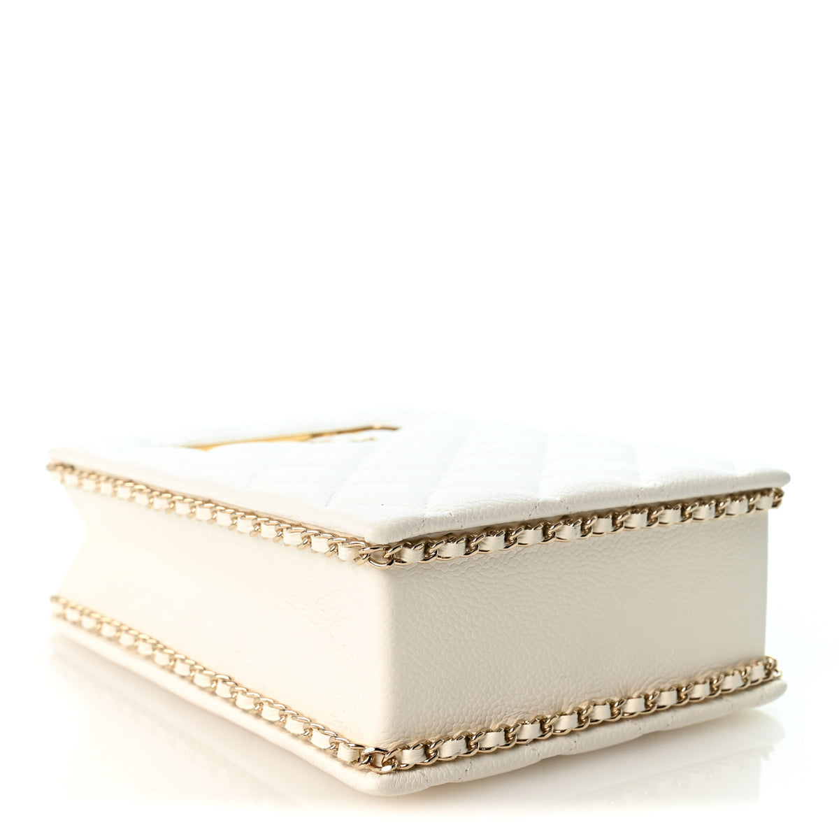 Caviar Quilted Evening Box Bag White