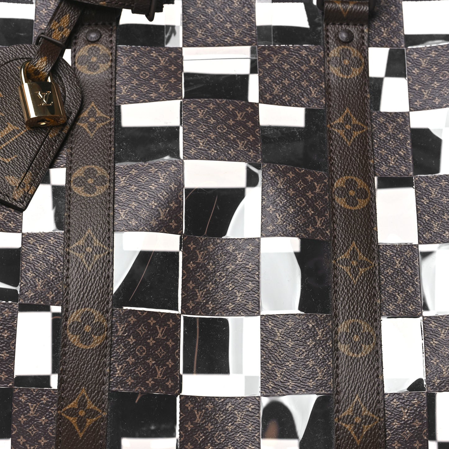 PVC Monogram Chess Keepall Bandouliere 50