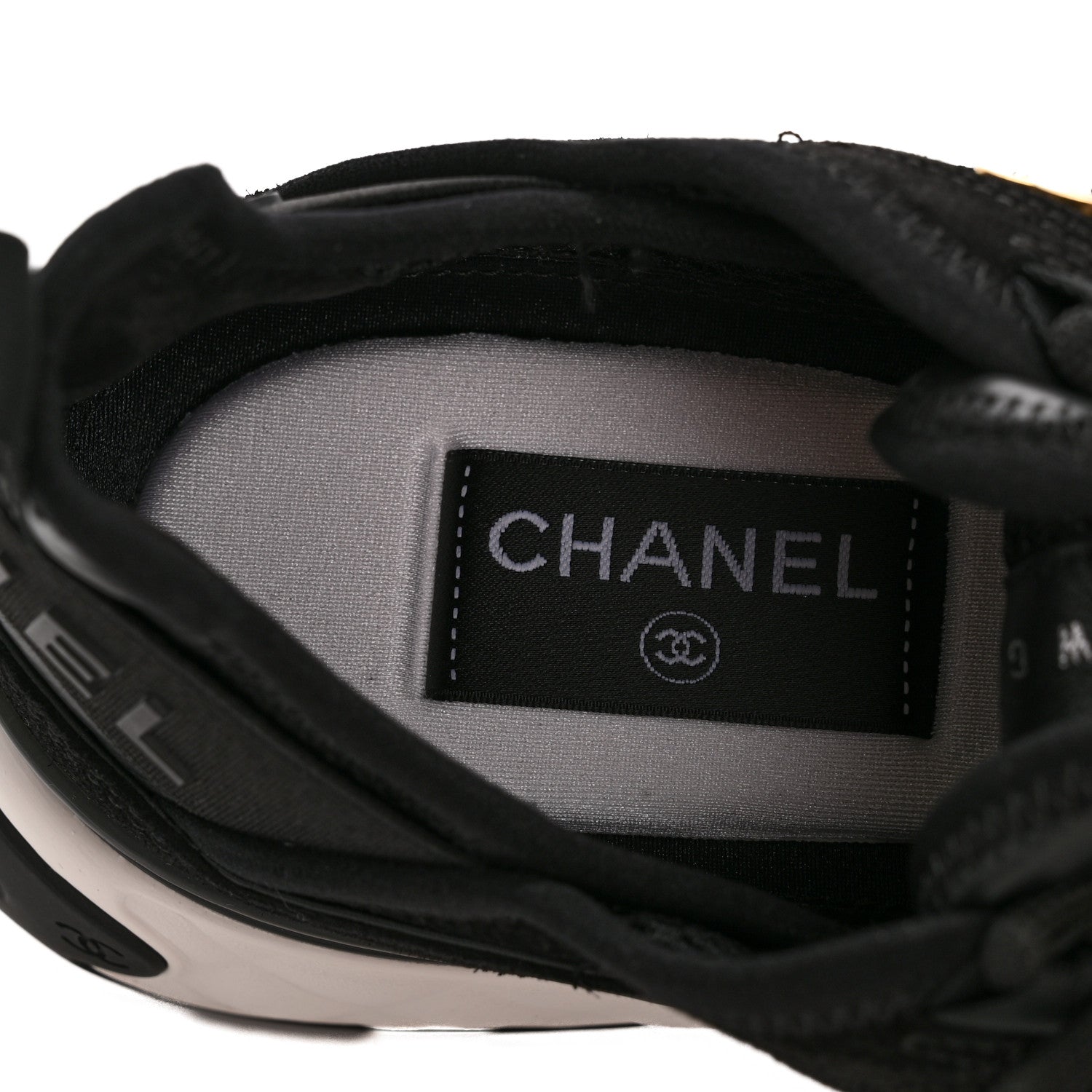 Chanel Suede Calfskin Nylon Grosgrain CC Sneakers 37.5 Black 8 of 10