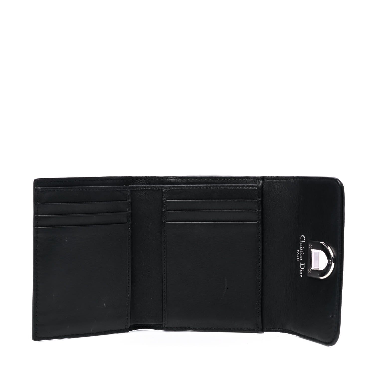Christian Dior Grained Calfskin Diorever Envolee Wallet Black 3 of 5