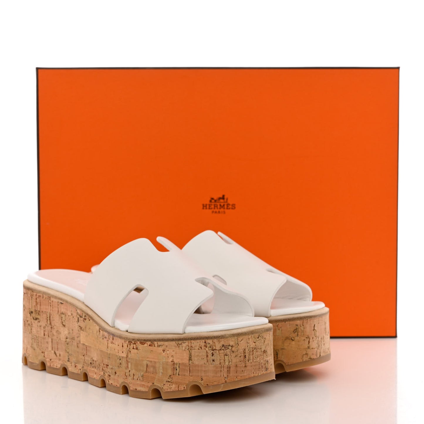 Calfskin Cork Eze 30 Sandals 35 White