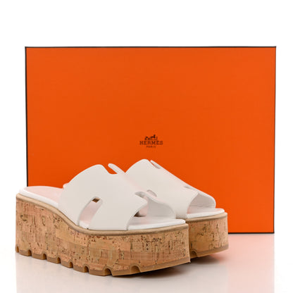 Hermes Calfskin Cork Eze 30 Sandals 35 White 9 of 9