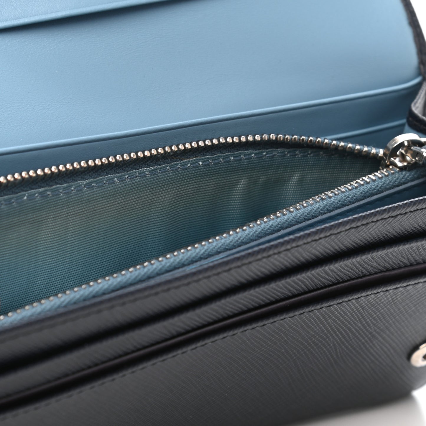 Saffiano Bi-Color Metal Continental Flap Travel Wallet Baltico Astrale