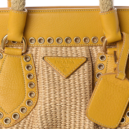 Prada Paglia Vitello Frame Satchel Naturale Mimosa 8 of 10