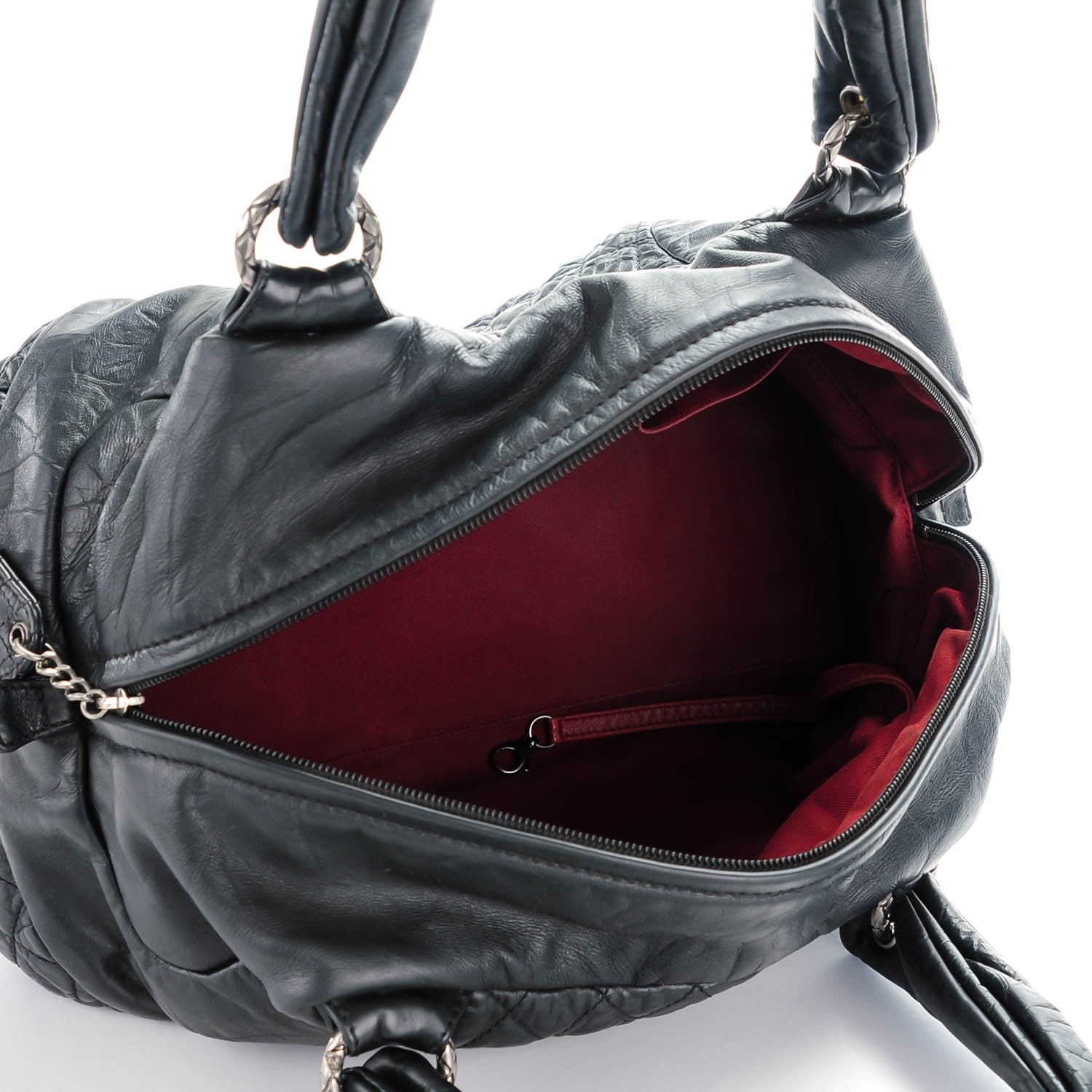 Chanel Aged Calfskin Coco Rider Bowling Bag Black 5 of 7