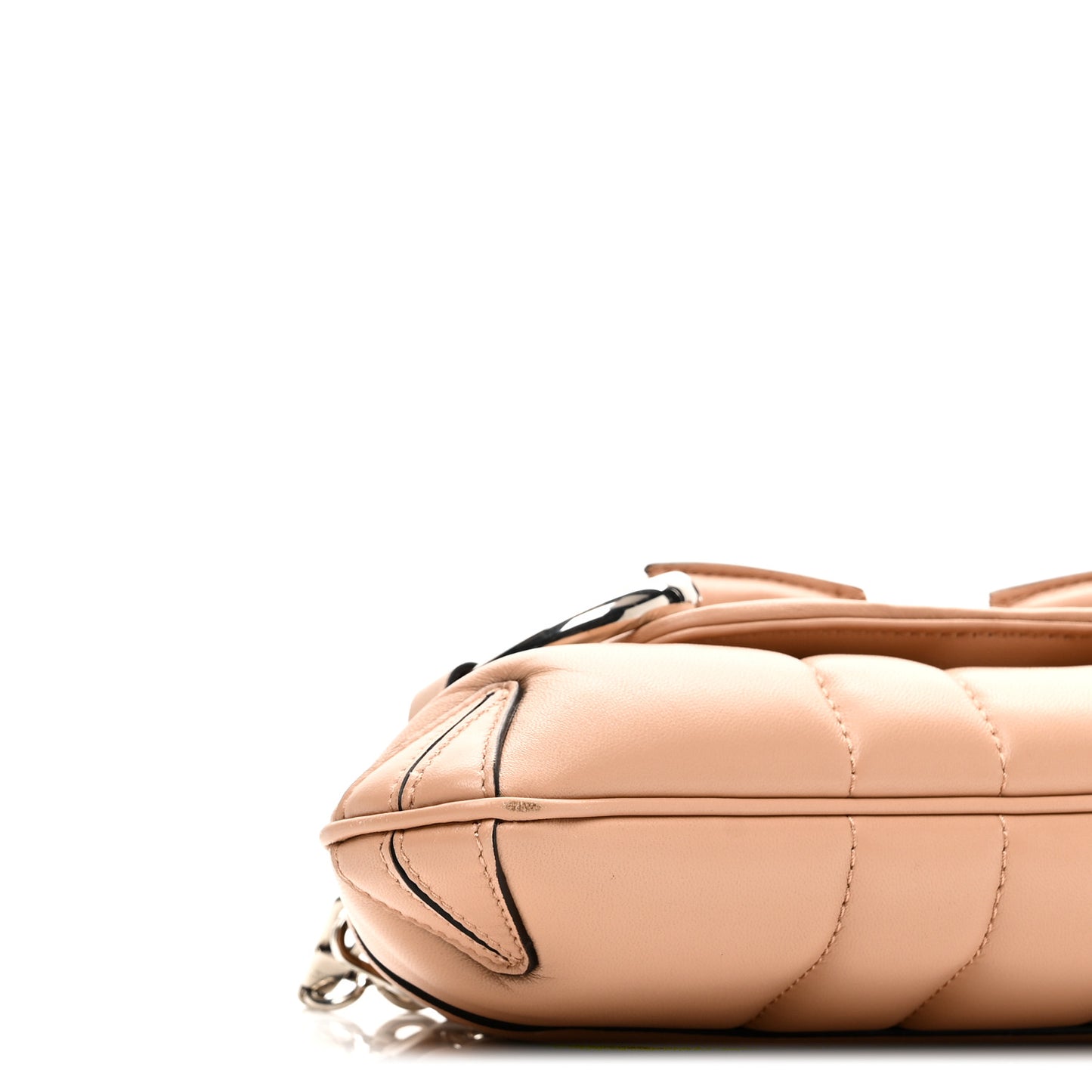 Nappa Vertical Matelasse Small Maxi Horsebit Chain Shoulder Bag Beige