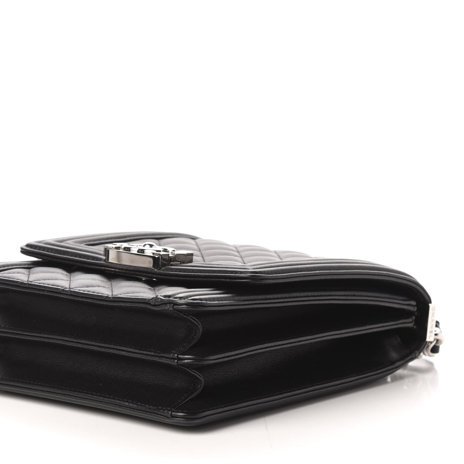 Chanel Calfskin Quilted North South Boy Flap Black 9 of 11