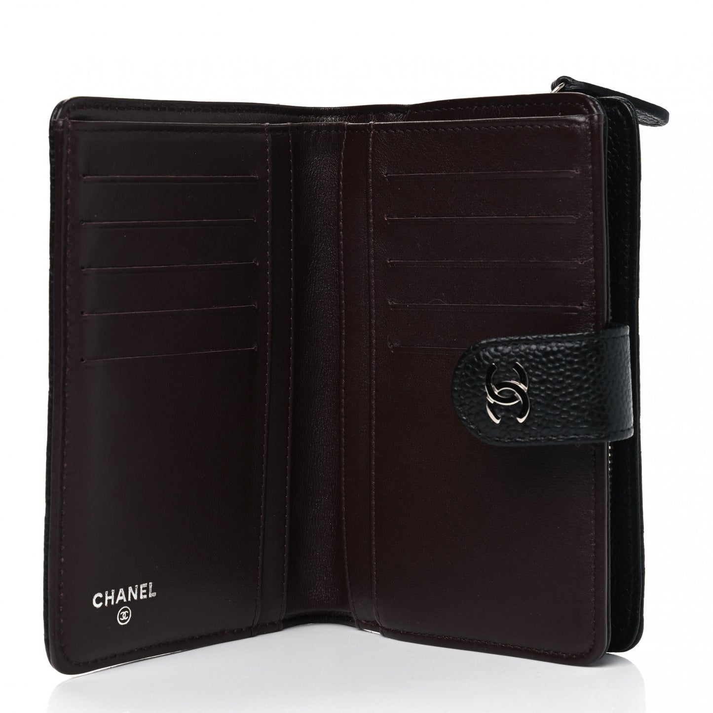 Caviar Quilted Zipped Pocket Wallet Black
