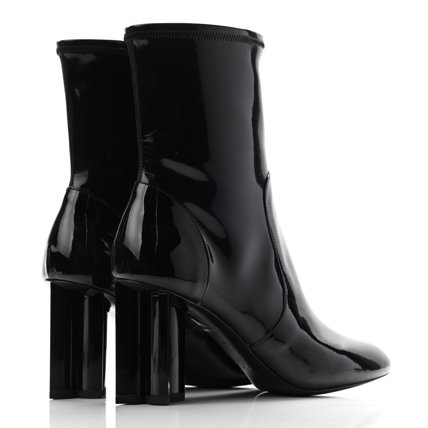 Patent Silhouette Ankle Boots 38 Black