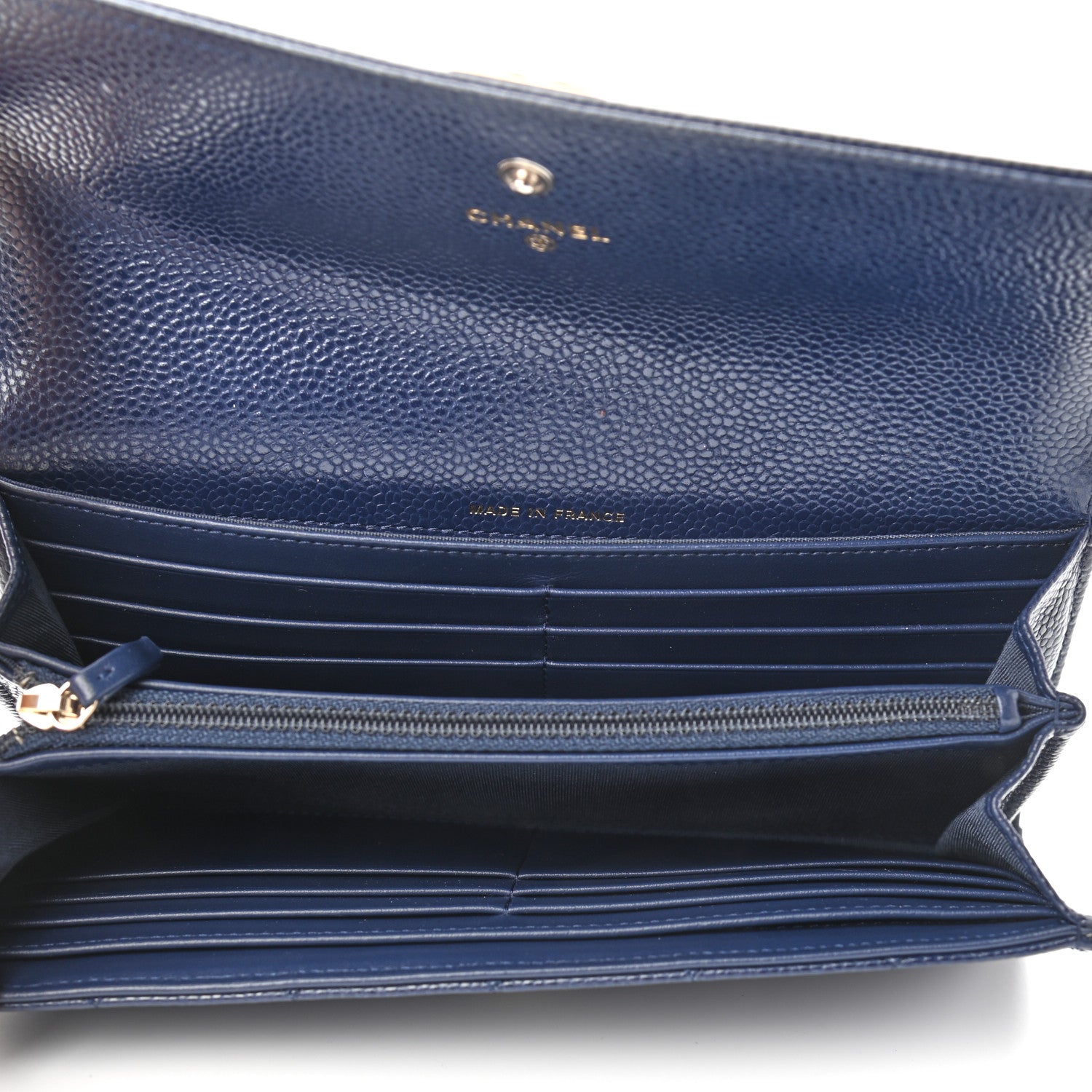 Chanel Caviar Quilted Large Boy Gusset Flap Wallet Blue 5 of 8