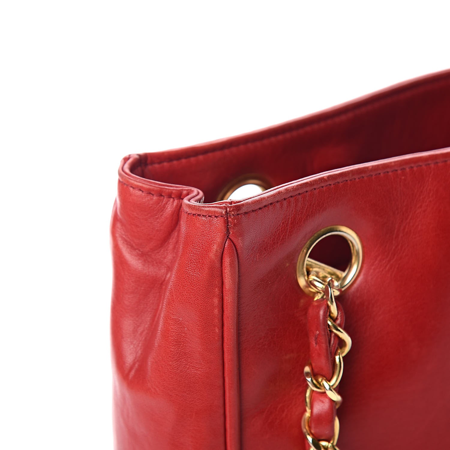 Chanel Lambskin Quilted Tote Red 17 of 18
