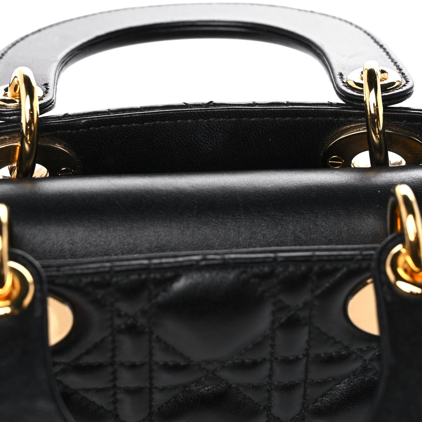 Lambskin Cannage Mini Lady Dior Black