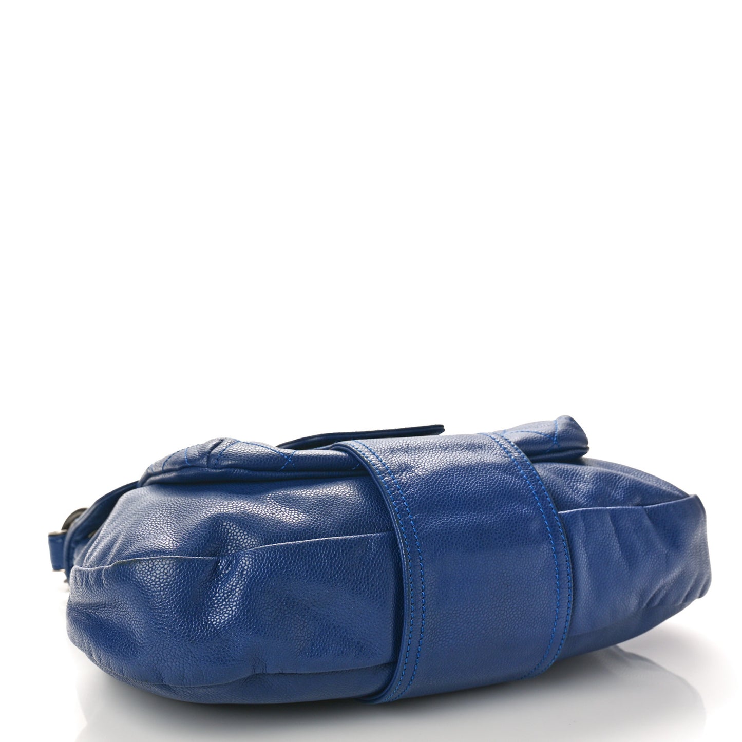 Glazed Caviar Coco Rider Flap Hobo Navy Blue