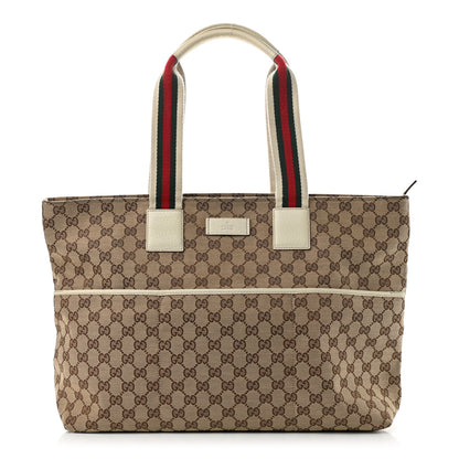 Gucci Monogram Web Large Diaper Tote Off White 1 of 9