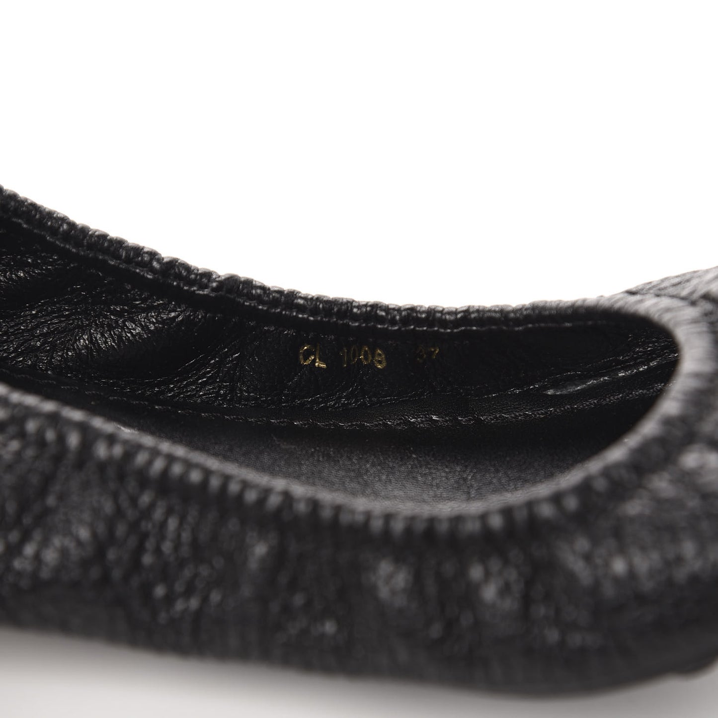 Calfskin Lemon Ballerina Flats 37 Black