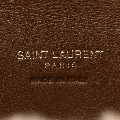 Saint Laurent Shearling Quilted Monogram Loulou Puffer Pouch Clutch Natural Beige Brick 7 of 13