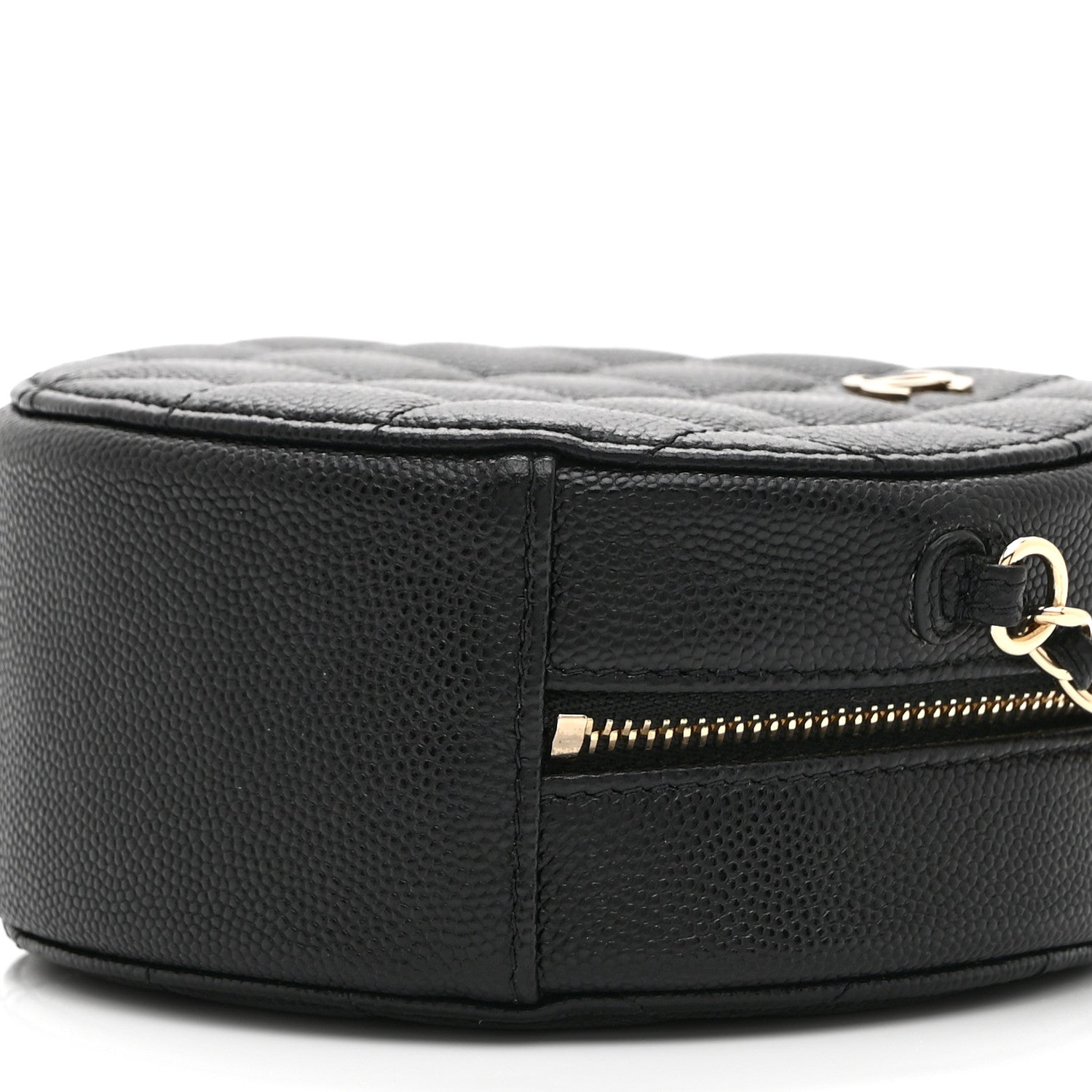 Chanel Caviar Quilted Round Clutch With Chain Black 10 of 10