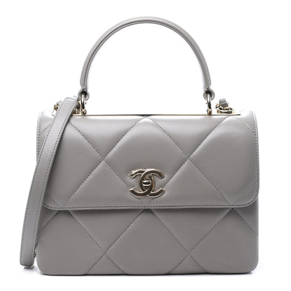 Chanel Lambskin Quilted Small Trendy CC Top Handle Flap Grey 1 of 11