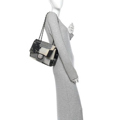Chanel PVC Tweed Patchwork Jumbo Single Flap Black 2 of 12