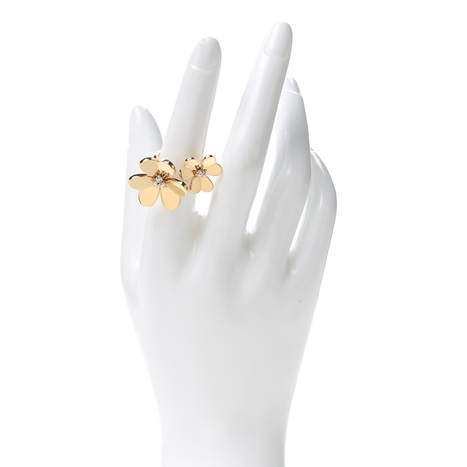 Van Cleef & Arpels 18K Yellow Gold Diamond Frivole Between The Finger Ring 54 6.75 2 of 6